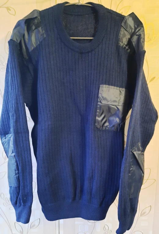 Морской форменный свитер с погонами. Шерстяной, синий. Размер 50-54