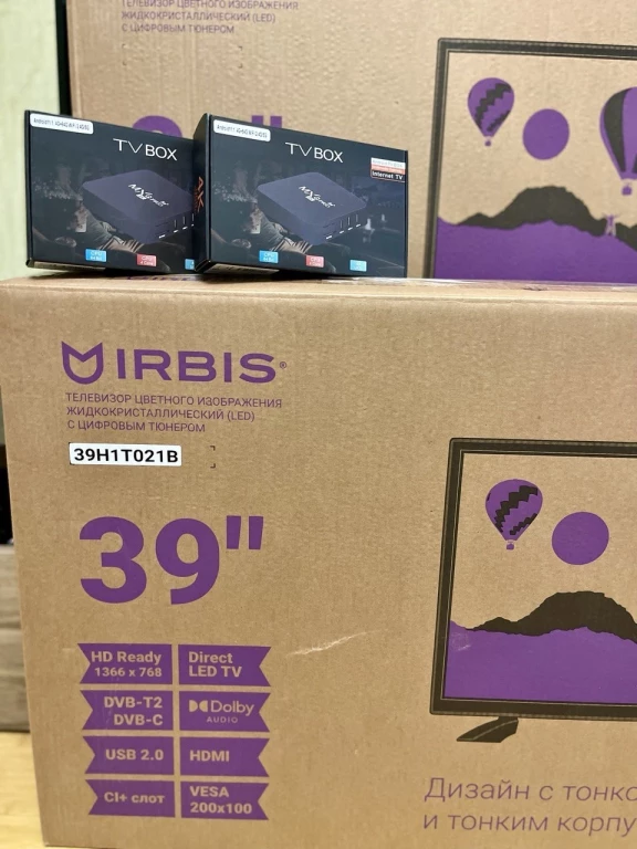Новые телевизоры SMART приставка Irbis 39H1T021B Диагональ 39