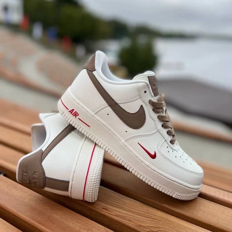 Кроссовки Air Force 1 Low White Brown. Luxe качество