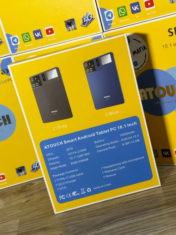 Новый планшет ATOUCH SE MAX серый Android 12.0 2 SIM Память: 8/256gb