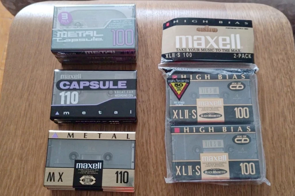 Аудиокассеты Maxell METAL Capsule 100 и 110, Новые запечатанные Коллек