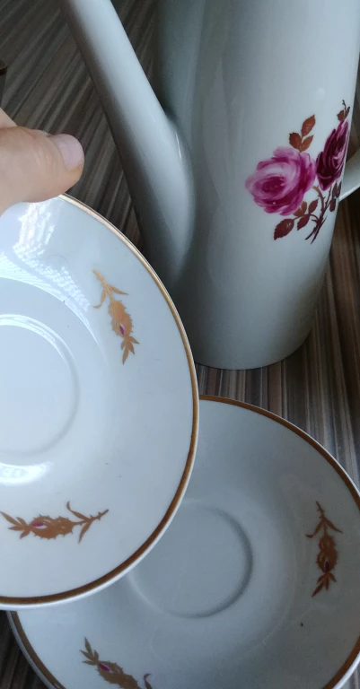 Кофейный сервиз с цветами, позолота. Германия. Фарфор. 70е гг.