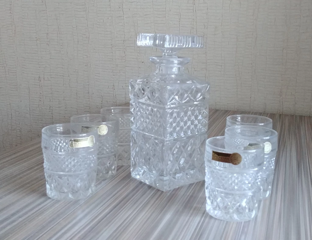 Набор Crystal BOHEMIA. Штоф для виски + 6 больших стаканов