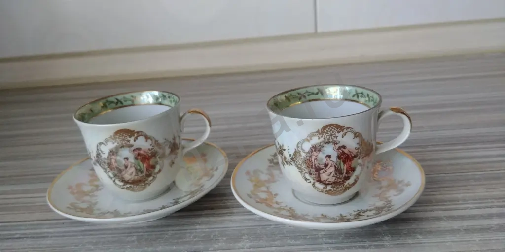 Кофейная пара фафор, винтаж, Мадонна (ГДР)