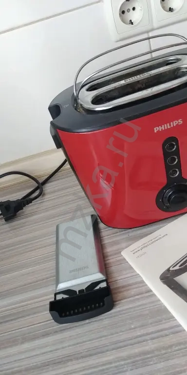 Тостер Philips HD2636. 2 сверхшироких отделения отделения для любых ломтиков, толстых или тонких.