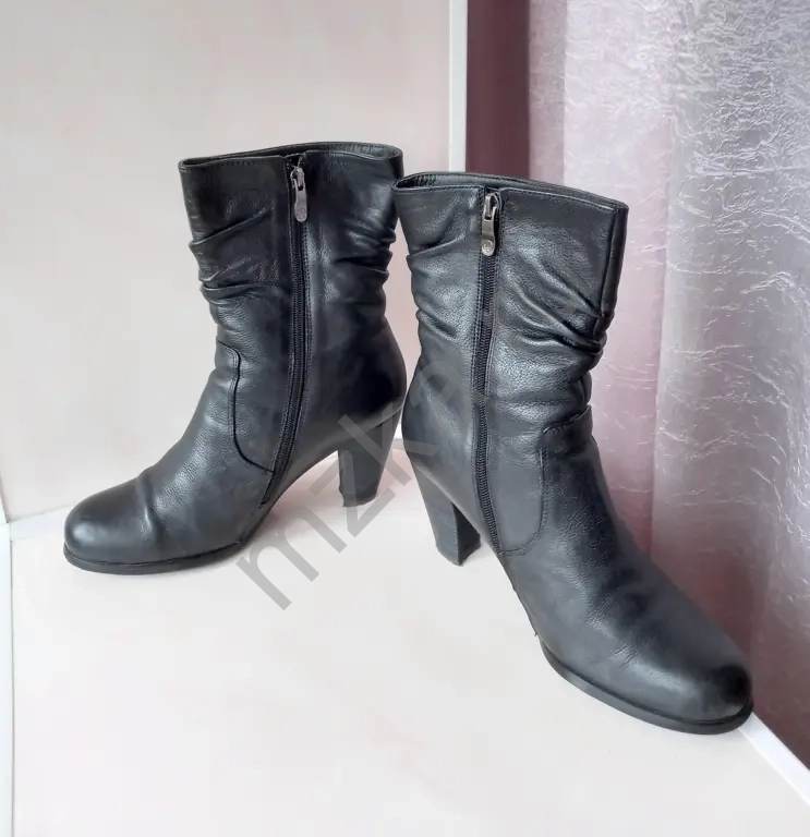 Полусапоги кожаные зимние