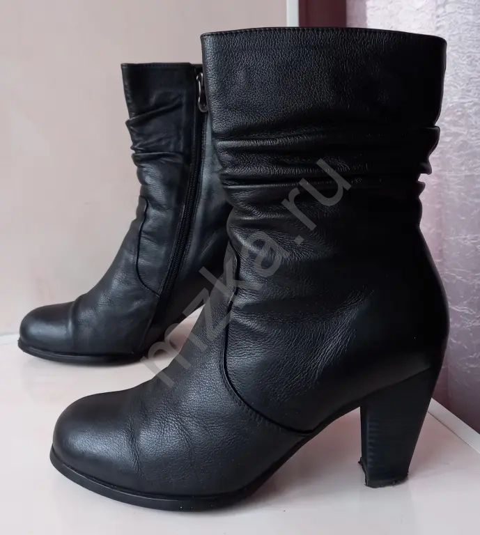 Полусапоги кожаные зимние